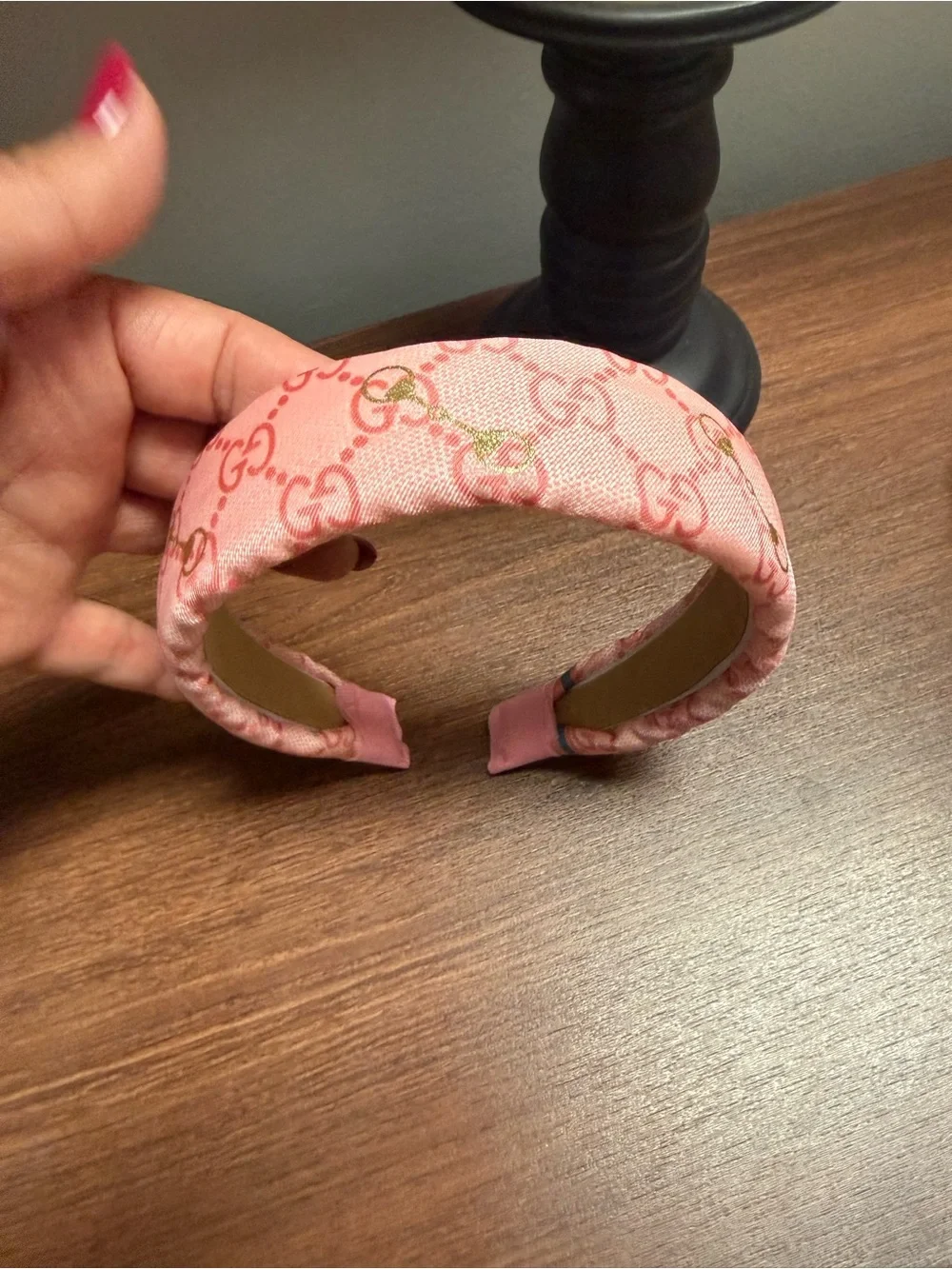 New Pink Patterned Padded Headband